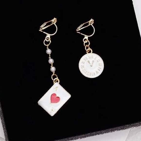 It’s Time To Play | Playing Card Clock Earrings - Picture 2 of 7